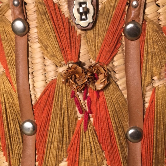 Awesome Wicker Rattan Boho Bag Tote EXC Vintage - Picture 6 of 17